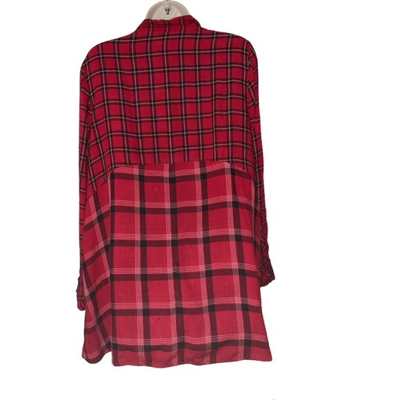 J. Jill Red, Black, and White Plaid Shirt Dress - Picture 4 of 10
